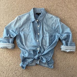 J. Crew Button-Down Long-Sleeved Chambray Shirt Size 8